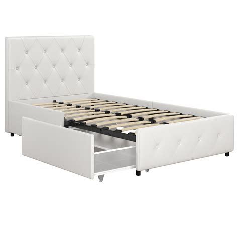 Dakota Upholstered Bed With Left Or Right Storage Drawers Leather