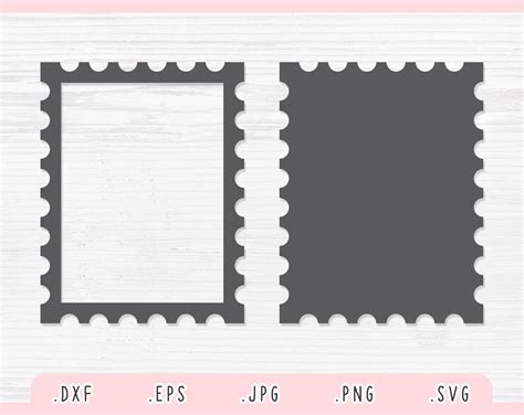 Postage Stamp Frame Svg Eps Dxf  Png Frame Cut File For Cricut