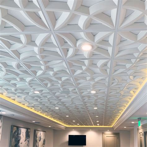 Crescent Path Acoustic Ceiling Tile Sound Reducing Decorative Plaster Ceiling Tile Acoustic