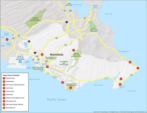 Honolulu Map Hawaii GIS Geography