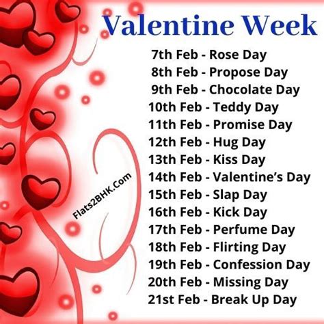 February Special Valentine Day Week List 2021 This Calendar Will Help