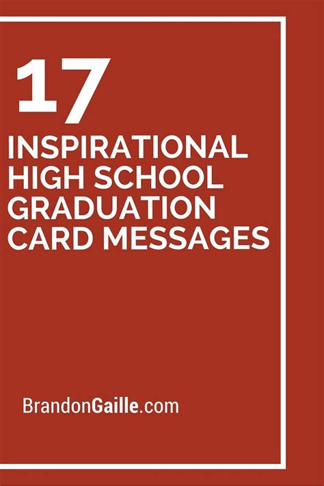 19 Inspirational High School Graduation Card Messages Graduation Card