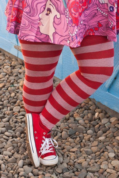 Extraordinarily Longer Striped Thigh High Sock Dreams Striped Thigh