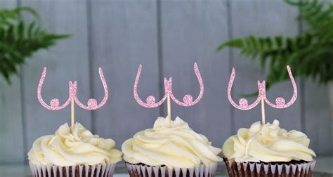boob cupcake toppers bachelorette party many colors hen etsy uk