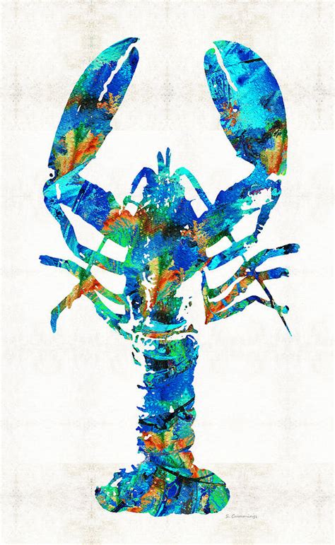Blue Lobster Art By Sharon Cummings Painting By Sharon Cummings Pixels