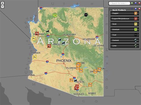 Mining Arizona Interactive Map Arizona Gold Mining