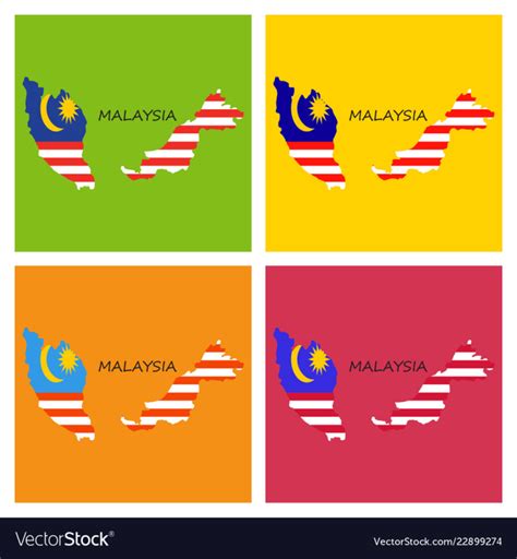Free Detailed Of A Map Of Malaysia With Flag Eps10 Vector Image Nohatcc