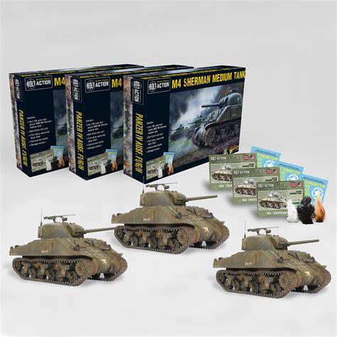 Buy Bolt Action Tank War Warlord Games M4 Sherman 75 3 Pack Platoon
