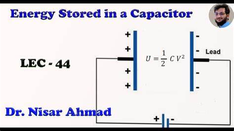 Energy Stored In A Capacitor Youtube