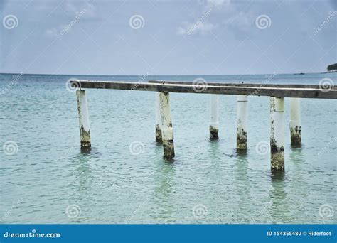 Old Wooden Dock At The Caribbean Sea At Corn Island Stock Photo Image