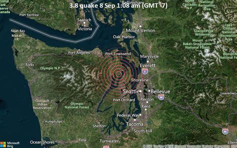 Small Magnitude Earthquake Miles Northwest Of Seattle Washington United States