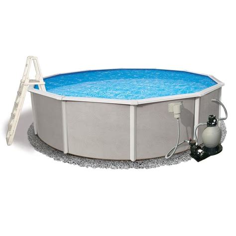 Shop Blue Wave Belize 24 Ft X 24 Ft X 52 In Round Above Ground Pool At