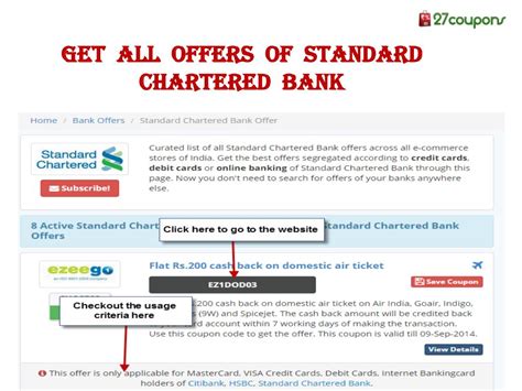 Happysale brings you a great range of deals, exclusive standard. PPT - Standard Chartered Bank Offers PowerPoint ...