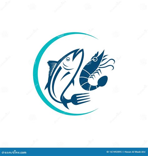 Diseño Del Logotipo Vectorial Del Restaurante De Marisco Ilustración
