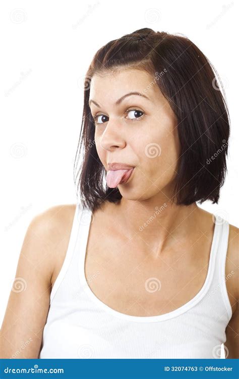 sticking out tongue stock image image of mouth cute 32074763