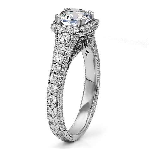 Round Diamond Vintage Engagement Ring Rm H