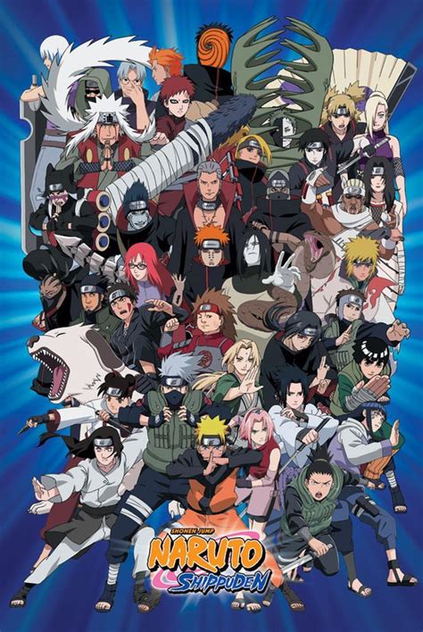 Naruto Characters Poster 24 X 36 Anime Manga Shippuden