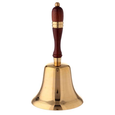 Brass Bell With Wooden Handle 26 Cm Online Sales On Uk