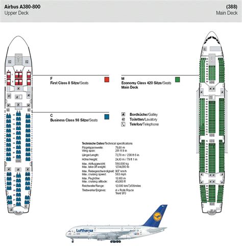 Lufthansa Airbus A380 800 Seating Chart Airline Seating Charts