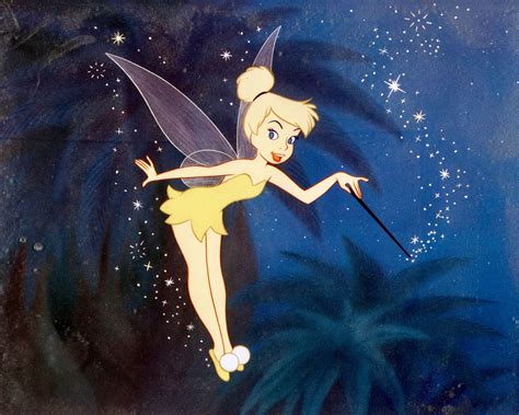 ‪concept Designs—and An Animation Cel—of Tinkerbell From Disneys