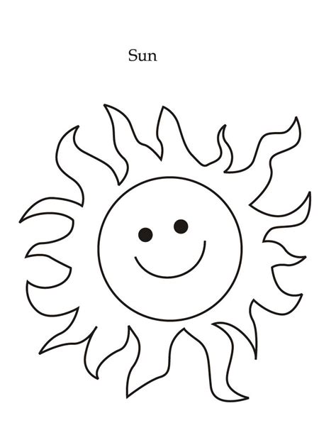 Large rainbow printable coloring page with clouds and sun. Free Printable Sun Coloring Pages for Kids