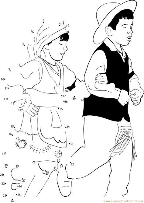 Child Dancing On Portugal Day Dot To Dot Printable Worksheet Connect
