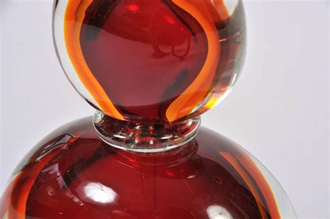 Large Red And Amber Murano Perfume Bottle For Sale At 1stdibs Red