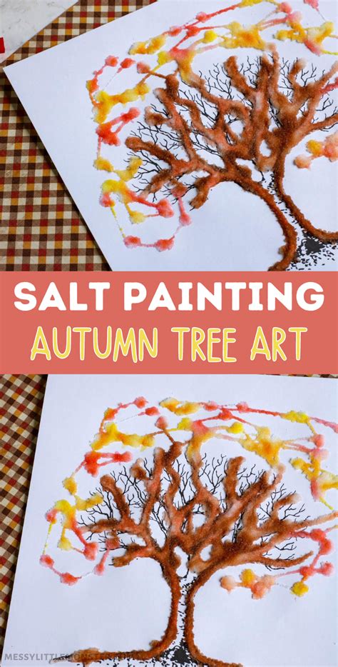 Salt Painting Autumn Tree Art Messy Little Monster
