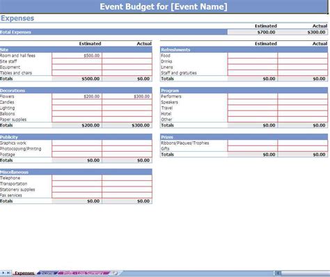 Personal Budget Spreadsheet Template Excel 1 —
