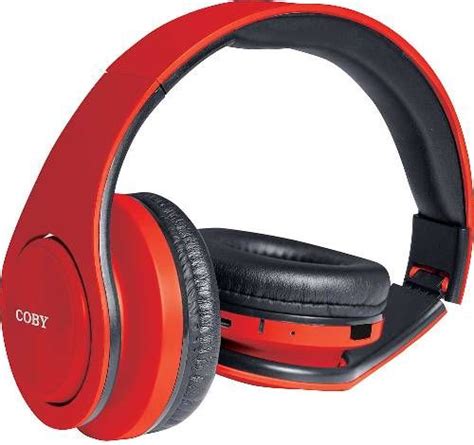 Coby Chbt 611 Red Valor Wireless Folding Stereo Headphones Red