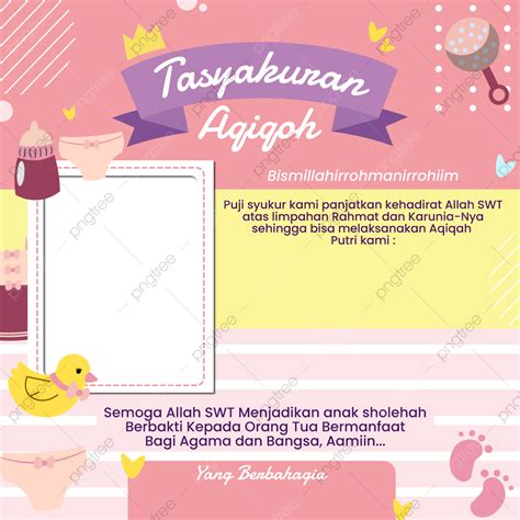 รูปtwibbon Tasyukuran Aqiqoh Template Kosong Bayi Perempuan Png Vektor