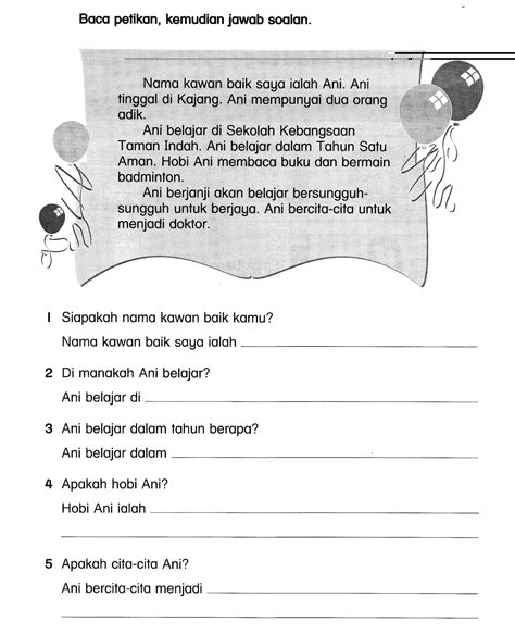 Terdapat beberapa kuiz tatabahasa ini yang mengandungi jawapan dan skor. Sudut Pembelajaran Bahasa Malaysia: Latihan Pemahaman