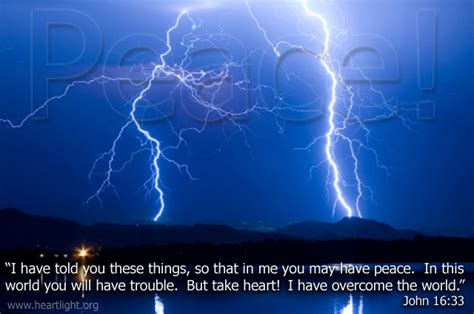 Verses on struggle and condemnation. John 16:33 Lightning Illustrated: "I have overcome the ...