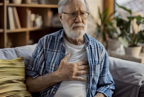 Premium Photo Caucasian Elder Man With Chest Pain Heart Attack Patient