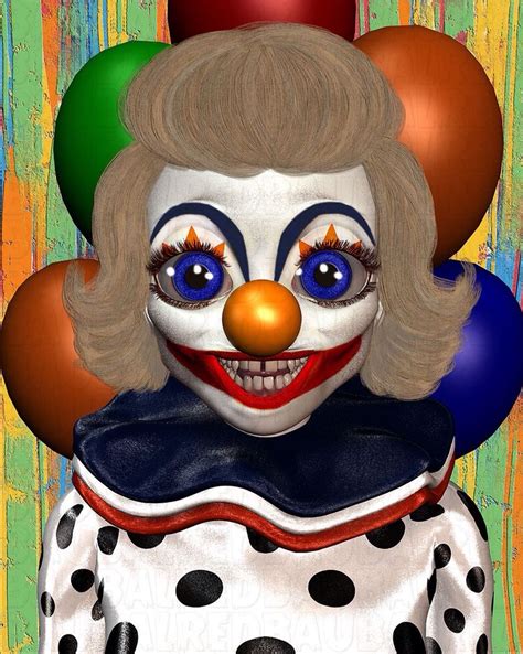 I Could Be Happy By Baub Alred Clown Balloon Big Eye Art Bigeye