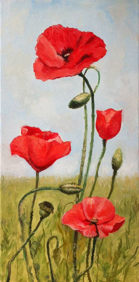 Poppy Seeds Flowers Painting By Miroslaw Pieprzyk Saatchi Art