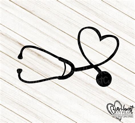Stethoscope Heart Digital Download Instant Download Line Art Design