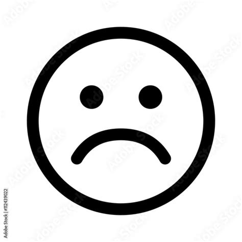 Sad Smiley Face Or Emoticon Line Art Icon For Apps And Websites Stock