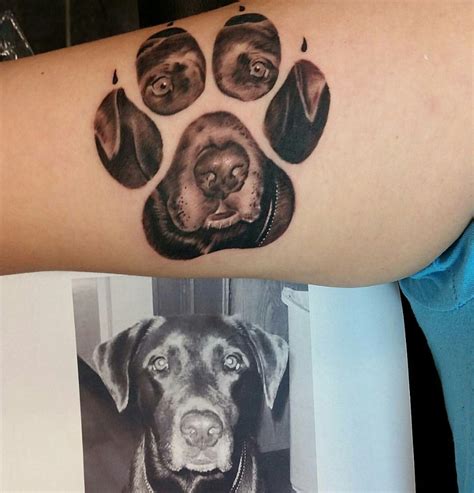 Paw Print Portrait Tattoo Paw Tattoo Dog Paw Tattoo Pawprint Tattoo