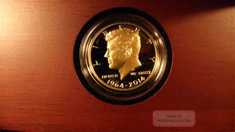 2014 W 50th Anniversary Kennedy Half Dollar Gold Proof Coin 75 Ozt