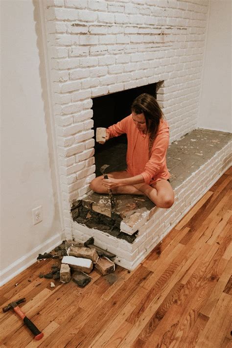 REMOVING OUR FIREPLACE S BRICK HEARTH Brick Hearth Brick Fireplace