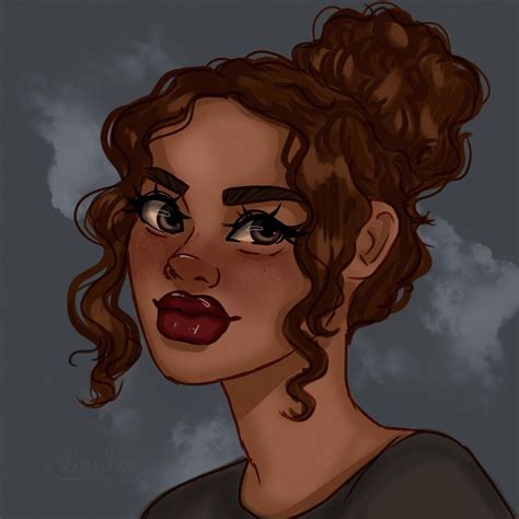 A Drawing Of A Woman With Curly Hair