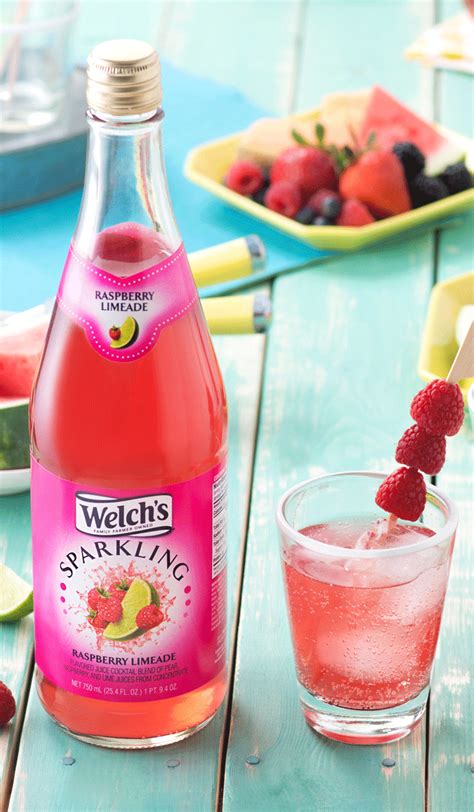 Welchs Sparkling Raspberry Limeade Perfectly Fizzy And Full Of Flavor