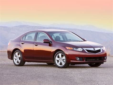Wallpaper Acura Tsx 2008 Red Side View Style Cars Mountains
