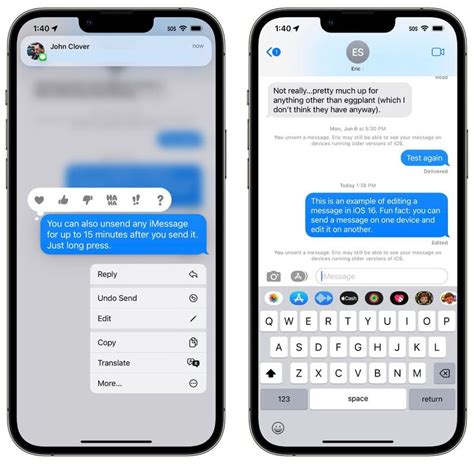 Ios 16 Messages Information Undo Ship Edit And Different New Options