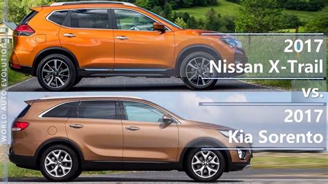 2017 Nissan X Trail Vs 2017 Kia Sorento Technical Comparison Youtube