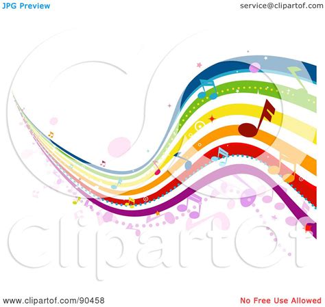 Royalty Free Rf Clipart Illustration Of A Wavy Musical Rainbow With