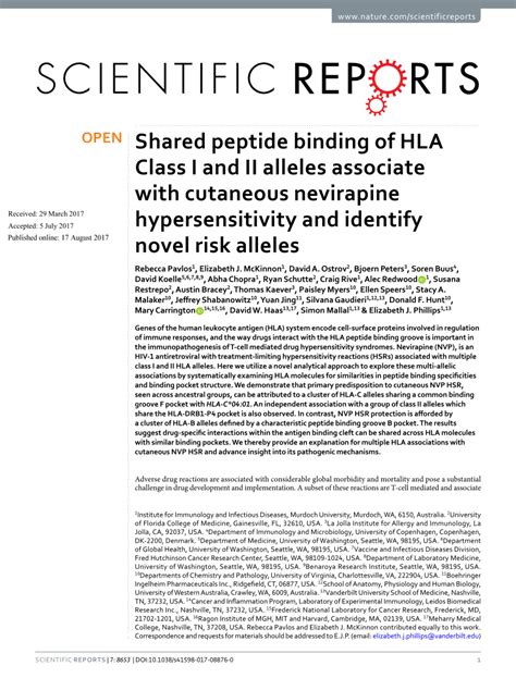 Pdf Shared Peptide Binding Of Hla Class I And Ii Alleles Associate