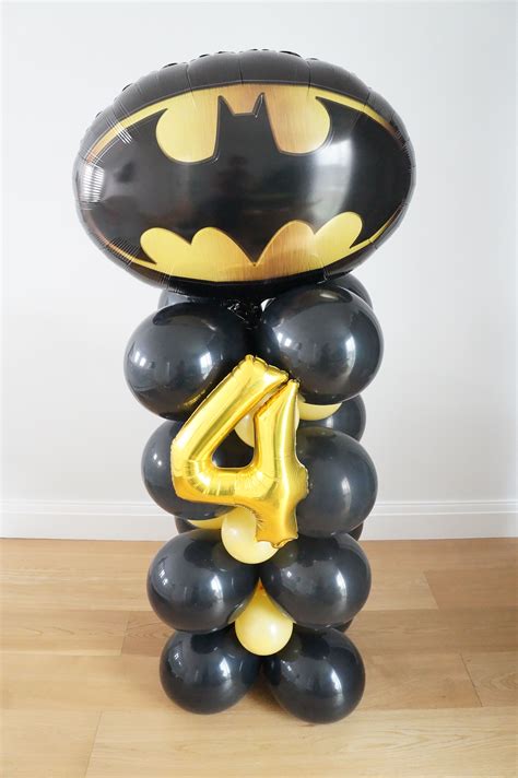 Batman Balloon Column Balloon Columns Batman Themed Birthday Party