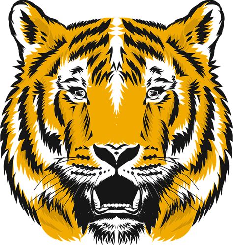 Gambar Logo Maskot Perisai Kepala Harimau Hewan Lencana Simbol Png
